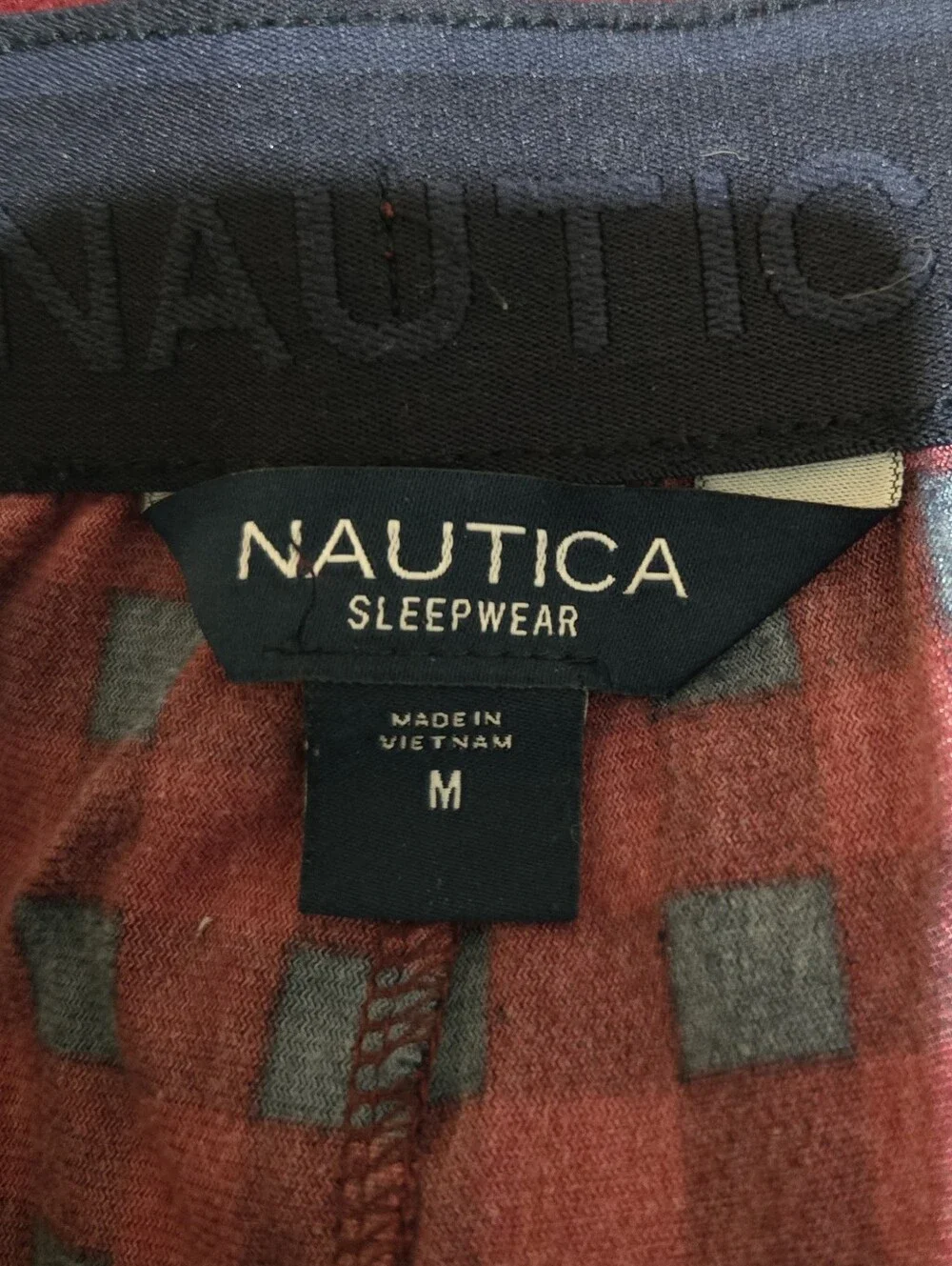 Nautica Men's Red and Black Plaid Lounge Pants